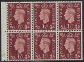 QB21 1½d red-brown . cylinder G20 no dot perf. B4(e)  mounted mint.