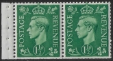 QB28 1½d  pale green perf E (pane of 2 from BD5)  U/M