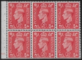 QB34  2½d pale scarlet. cyld J66 dot. perf.B6(ie) mounted mint.