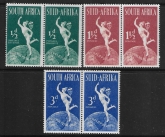 1949 South Africa. SG.128-30  Universal Postal Union set 4 values U/M (MNH)