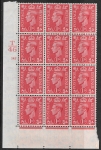1941 1d pale scarlet  Q5 (SG.486)  Cyld. 142 dot. control T46 perf E/I  U/M