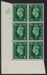 1937 ½d green  Q1 (SG.462)  Cyld.10 no dot. control A37 perf E/I  U/M
