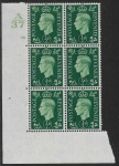 1937 ½d green  Q1 (SG.462)  Cyld.12  no dot. control A37 perf E/I  U/M