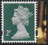 U3071  2p  2B deep green  'M21L'  'MPIL'  DY42   ISP  U/M (MNH)