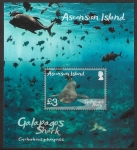 2022 Ascension Island. MS.1343  Galapagos Sharks.  mini  sheet U/M (MNH).