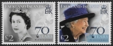 2022 Falkland Islands SG.1504-5  Platinum Jubilee of HM QEII set 2 values U/M (MNH)