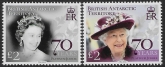 2022 British Antarctic. SG.821-2  Platinum Jubilee of HM QEII set 2 values U/M (MNH)