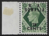 SG. S28 75c on 9d. deep olive green.  B. A. Somalia. U/M (MNH)