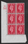 1937  1d scarlet.  Q4 (SG.463) cylinder  26  no dot. control D38 perf E/I U/M (MNH).