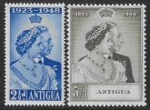 Antigua  - 1948 Royal Silver Wedding. SG.112-3  mounted mint. (cat.value £16.00)
