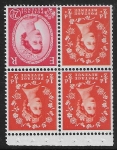 SB12a Crowns 3 x ½d, 1 x 2½d  perf AP (Chalky Paper). Inv. Wmk.  U/M (MNH)
