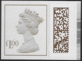 V4780  £1 brown  2B MAIL M22L SBP T3  ISP Ex DY43 (Unsung Heroes) U/M (MNH)