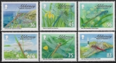 2009 Alderney A381-6 Dragonflies Set of 6 Vals U/M (MNH)