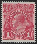 1914  Australia  SG.21cj 1d carmine variety 'RA joined' U/M (MNH)