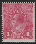 1916  Australia  SG.47e  1d scarlet 'variety secret mark'. mounted mint.