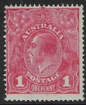 1916  Australia  SG.47e  1d scarlet 'variety secret mark'. mounted mint.