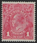 1916  Australia  SG.47f  1d scarlet. 'variety flaw under neck'. U/M (MNH).