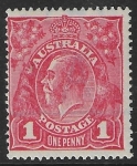 1916  Australia  SG.47g  1d scarlet. 'variety RA joined'. U/M (MNH).