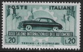 1951 Italy - SG.781  20L blue green. Int. Automobile Exhibition. U/M (MNH).