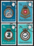 1970 Ascension.  SG.130-3  Royal Naval Crests (2nd series) set of 4 values Vfu.