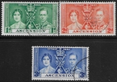 1937 Ascension SG.35-7  1937 Coronation. set 3 values superb used.