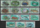 1991 Ascension. SG.554-68  Fish set 15 values Vfu.