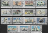 1986 Ascension. SG.409-23  Ships of The Royal Navy  set 15 values Vfu.