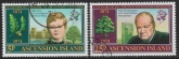 1974 Ascension. SG.182-3  Birth Centenary of Sir Winston Churchill. set 2 values Vfu.