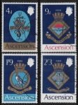 1969 Ascension SG121-4 Royal Naval Crests (1st Series) 4 Values VFU