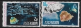 1975  Ascension. SG.185-6  Space Satellites. set 2 values Vfu.