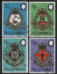 1973 Ascension. SG.166-9 Royal Naval Crests (5th series) set 4 values Vfu.