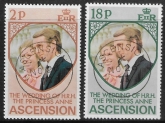 1973 Ascension SG178-9 Royal Wedding Set of 2 Values VFU