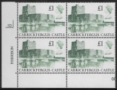 UK1 (SG.1410) £1 cylinder Block of 4 cylinder 1D Harrison U/M (MNH)