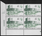 UK1 (SG.1410) £1 cylinder Block of 4 cylinder 1G Harrison U/M (MNH)