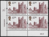 UK7 (SG.1612) £1.50  cylinder Block of 4 cylinder 2N  Harrison U/M (MNH)