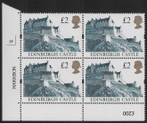 UK11 (SG.1613r) Re-Engraved £2  cylinder Block of 4 cylinder 3F Harrison  U/M (MNH)