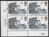 UK12 (SG.1613r) Re-Engraved £2  cylinder Block of 4 cylinder 4F PVA Harrison  U/M (MNH)