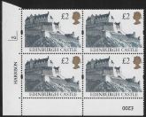 UK12 (SG.1613r) Re-Engraved £2  cylinder Block of 4 cylinder 4G PVA Harrison  U/M (MNH)