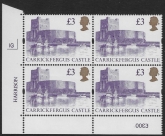 UK13 (SG.1613a) £3  cylinder Block of 4 cylinder 1G Harrison  U/M (MNH)