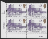 UK13 (SG.1613a) £3  cylinder Block of 4 cylinder 1L Harrison  U/M (MNH)