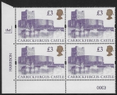 UK13 (SG.1613a) £3  cylinder Block of 4 cylinder 1M Harrison  U/M (MNH)