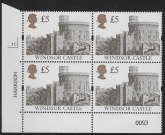 UK16 (SG.1614) £5  cylinder Block of 4 cylinder 7C Harrison  U/M (MNH)