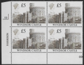UK4 (SG.1413) £5  cylinder Block of 4 cylinder 1D Harrison  U/M (MNH)