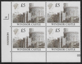 UK4 (SG.1413) £5  cylinder Block of 4 cylinder 1F Harrison  U/M (MNH)