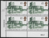 UK5 (SG.1611) £1  cylinder Block of 4 cylinder 1S Harrison  U/M (MNH)