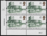 UK5 (SG.1611) £1  cylinder Block of 4 cylinder 1U Harrison  U/M (MNH)