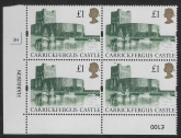 UK6 (SG.1611r) Re-Engraved £1  cylinder Block of 4 cylinder 3H Harrison  U/M (MNH)