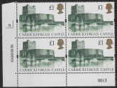 UK6 (SG.1611r) Re-Engraved £1  cylinder Block of 4 cylinder 3J Harrison  U/M (MNH)