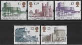 1992 Castles SG.1611-1614 set 5 values Harrison U/M (MNH)