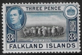 1941 Falkland Islands SG.153a  3d black & deep blue.  U/M (MNH)